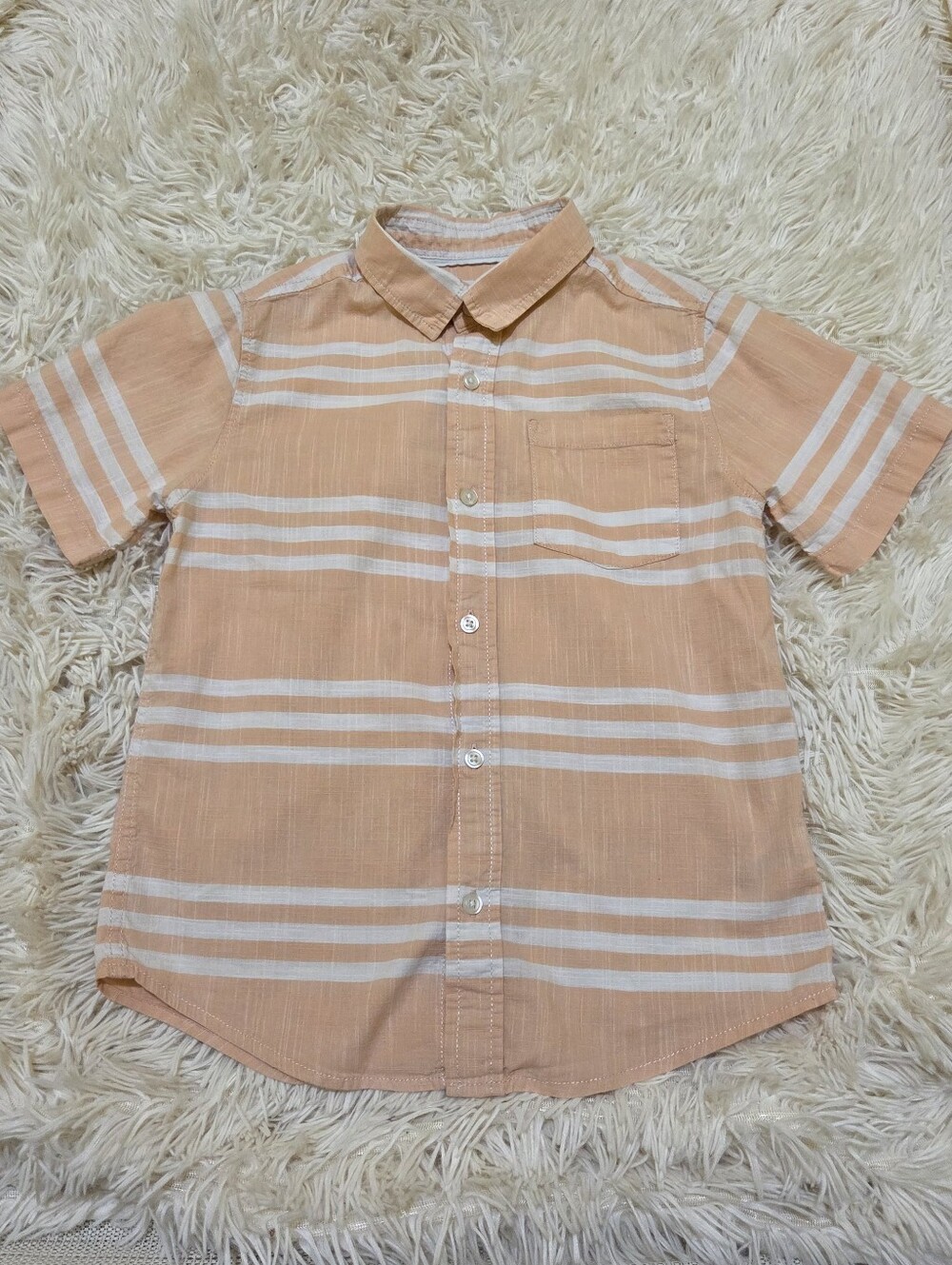 Cat & Jack Peach and White Striped Shirt Size 8y